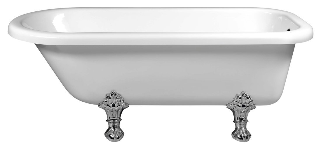 FOXTROT volně stojící vana 170x75x64cm, nohy chrom mat, bílá